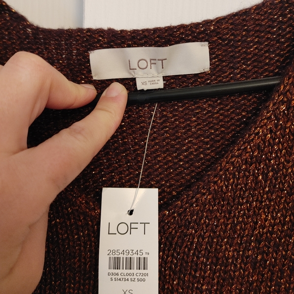 NWT! NEVER WORN! Loft metallic Brown Sweater - Picture 4 of 6